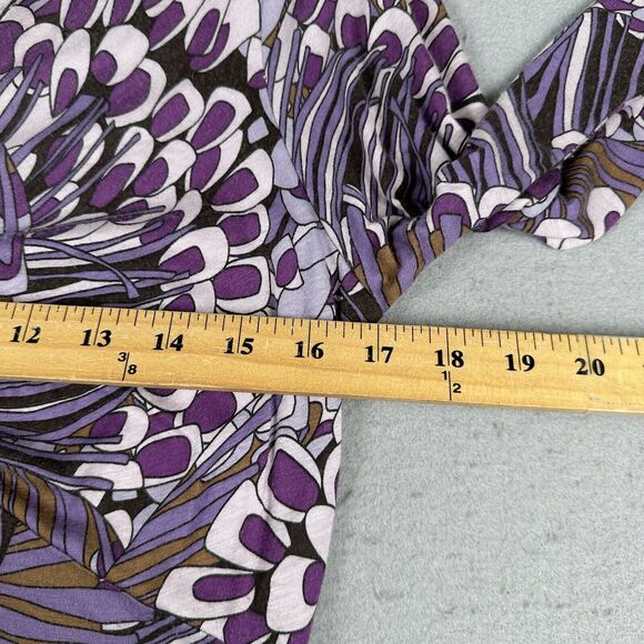 Vivian Shyu Floral Dress Women’s Small Purple Long Sleeve V Neck Midi - Picture 12 of 16